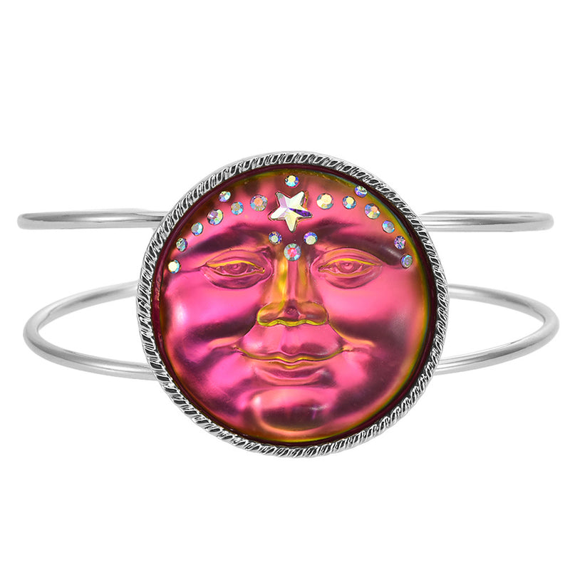 Venus Mystic Seaview Moon 35mm Cuff Bracelet (Sterling Silvertone/Mystic Iridis)