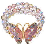 Fantasia Butterfly Stretch Bracelet (Goldtone)