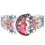 Starlight Dreamer Seaview Moon Shadow Cuff Bracelet (Sterling Silvertone/Mystic Iridis)