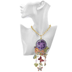 Couture Illusion Fairy Seaview Moon Fantasia Ornament Necklace (Goldtone)