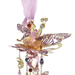 Lobelia Crystal Heart Fantasia Follydust Bottle Ornament (Goldtone/Pink)