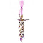 Lobelia Crystal Heart Fantasia Follydust Bottle Ornament (Goldtone/Pink)