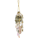 Mystic Crystal Skull Follydust Bottle Wind Chime (Goldtone)
