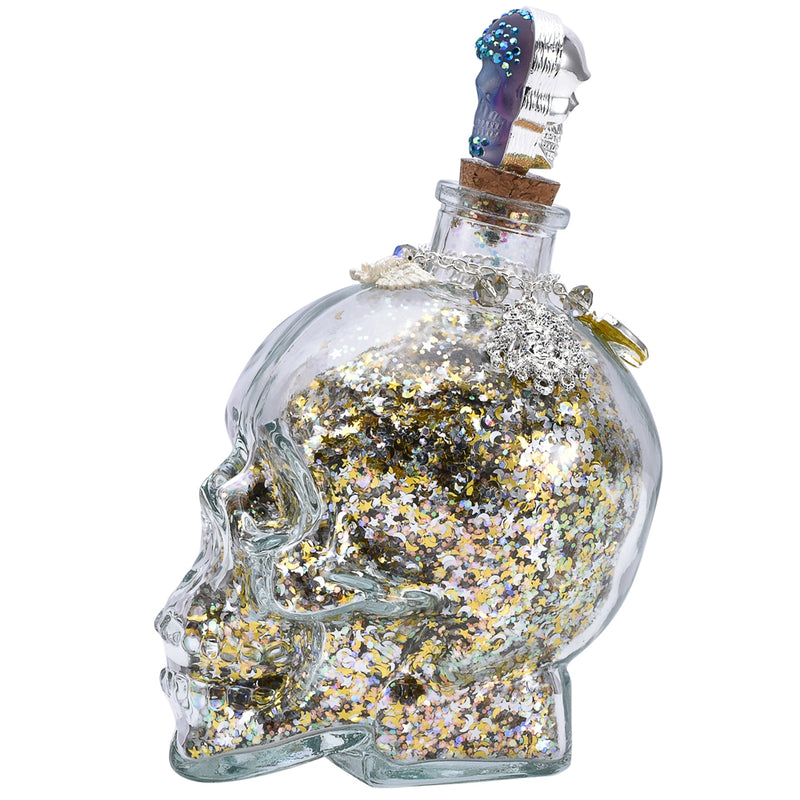 Mystic Crystal Skull Follydust Bottle (Sterling Silvertone/Mystic Blue Sphinx)