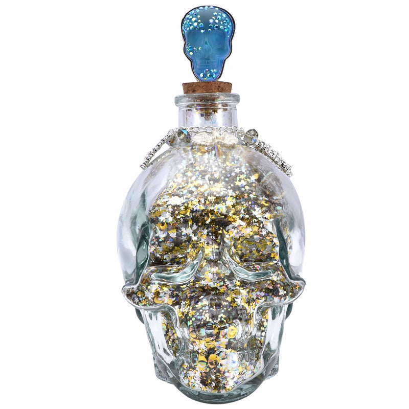 Mystic Crystal Skull Follydust Bottle (Sterling Silvertone/Mystic Blue Sphinx)