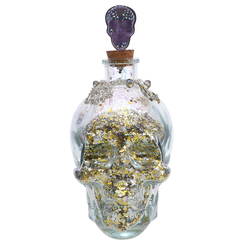 Mystic Crystal Skull Follydust Bottle (Sterling Silvertone/Twilight Purple)