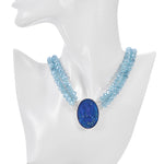 Mystic Lorelie Mermaid Ocean Opal Beaded Necklace (Sterling Silvertone)