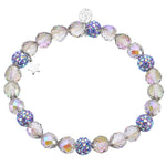 Fantasia Fireball Beaded Stretch Bracelet (Sterling Silvertone/Violet)