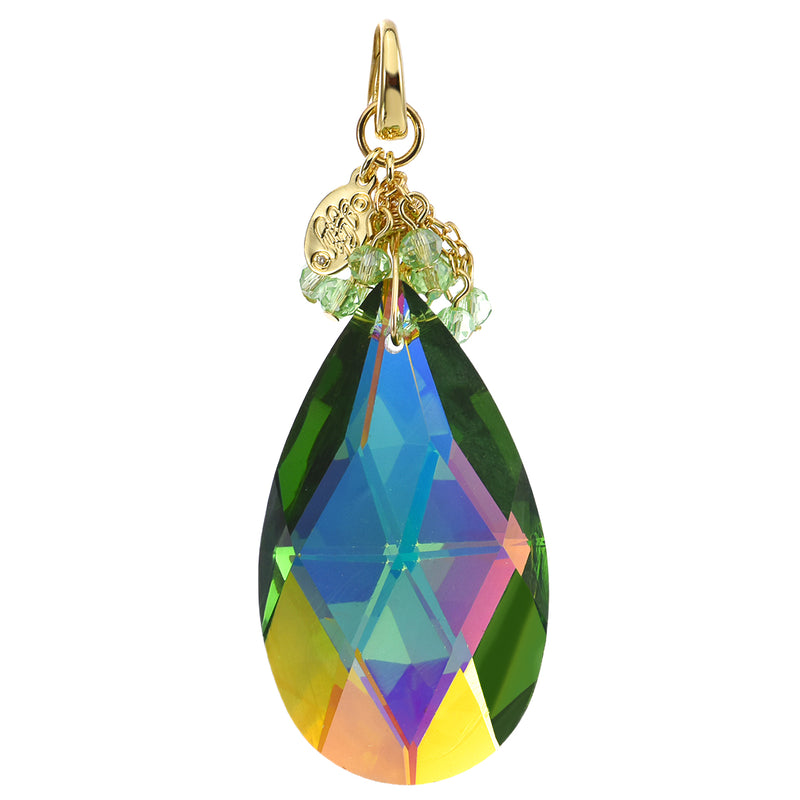 Crystal Dream Drop Open Ring Charm (Goldtone)