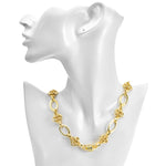 The Magic Knot Oval Link Magnetic Interchangeable Necklace (Goldtone)