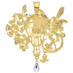 Enchanted Garden Fairyland Balloon Foldover Pendant (Goldtone)