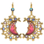 Mystic Victorian Goddess Moon Shadow Leverback Earrings (Goldtone/Mystic Iridis)