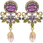 Mystic Goddess Seaview Moon Enchanted Garden Pierced Earrings (Goldtone/Mystic Iridis)