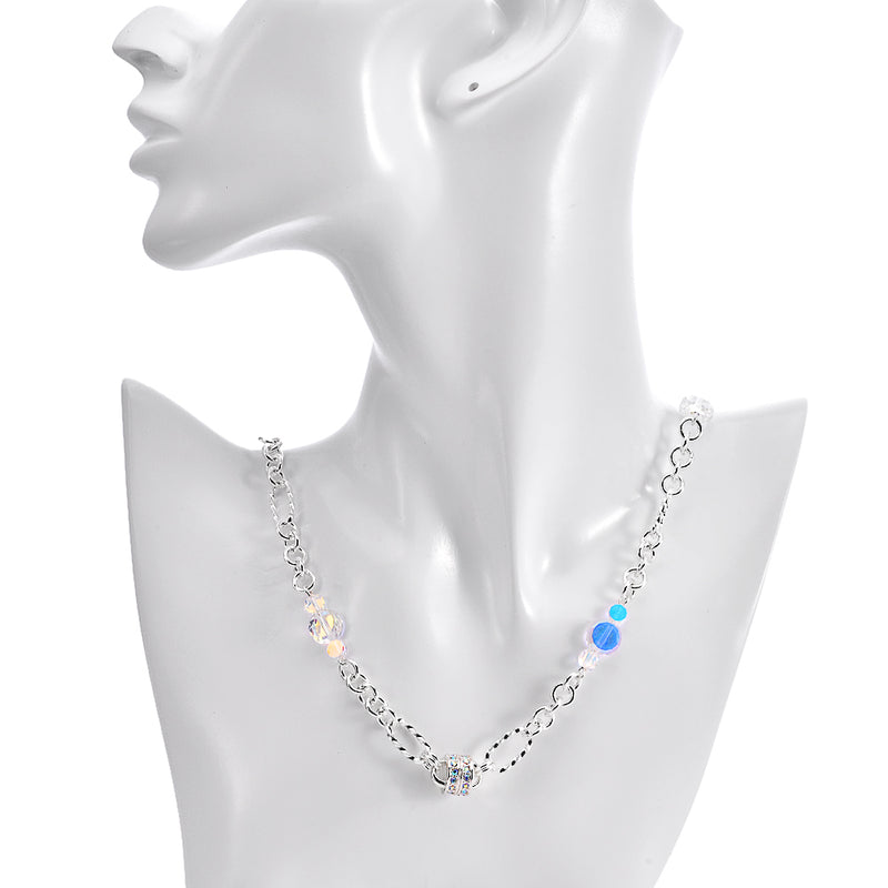 Fantasia Chain & Bead Magnetic Closure Necklace (Sterling Silvertone)