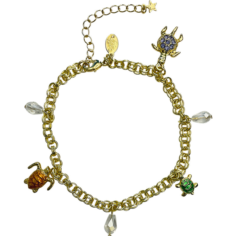 "One Of A Kind" Turtle Time Anklet (Goldtone)