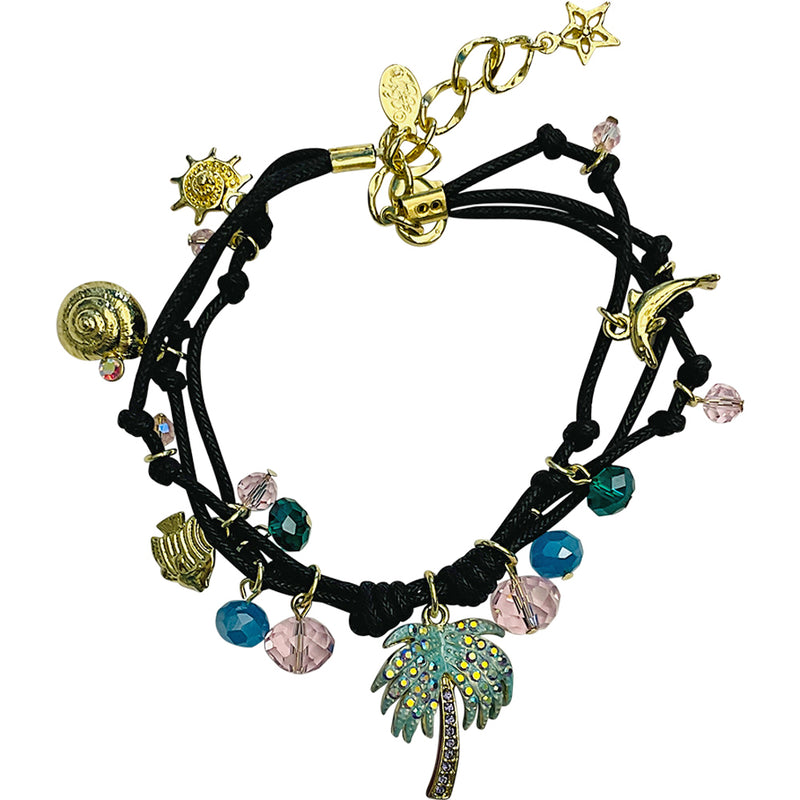 "One Of A Kind" Tropical Getaway Cord Bracelet (Goldtone)