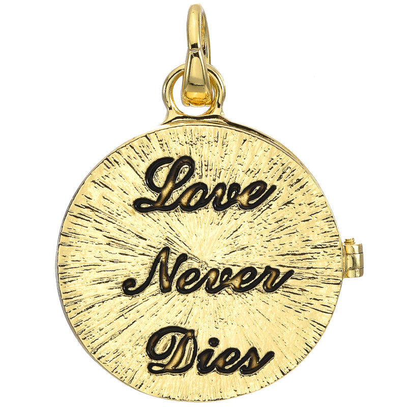 Mystic Goddess Love Never Dies Locket Open Ring Charm (Goldtone/Mystic Iridis)