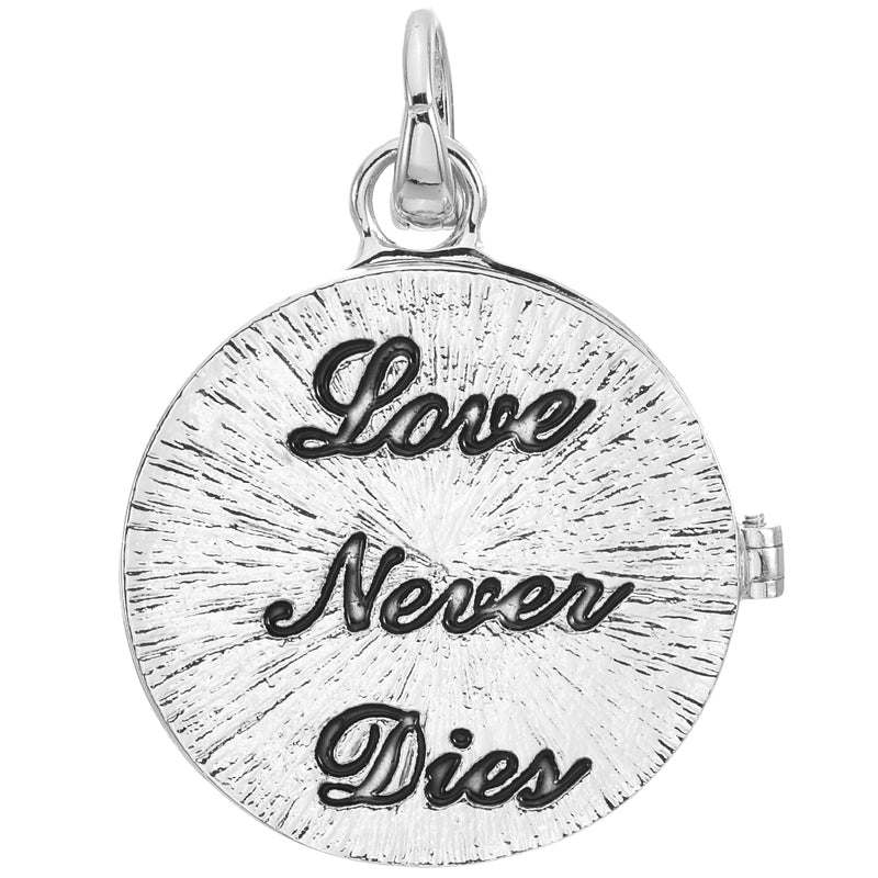 Mystic Goddess Love Never Dies Locket Open Ring Charm (Sterling Silvertone/Mystic Iridis)