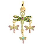 Dragonfly Flight Open Ring Charm (Goldtone)