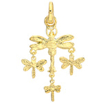 Dragonfly Flight Open Ring Charm (Goldtone)