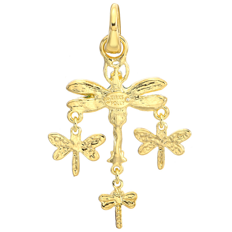 Dragonfly Flight Open Ring Charm (Goldtone)