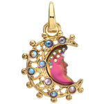 Mystic Victorian Goddess Moon Shadow Open Ring Charm (Goldtone/Mystic Iridis)