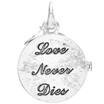 Love Never Dies Mystic Seaview Moon Open Ring Charm (Sterling Silvertone/Mystic Blue Sphinx)