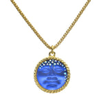 Love Never Dies Illusion Seaview Moon Necklace (Goldtone/Blue Illusion)