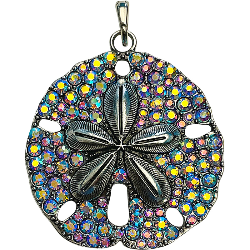 "One Of A Kind" Ocean Dreams Sand Dollar 50mm Open Ring Charm (Silver Ox)