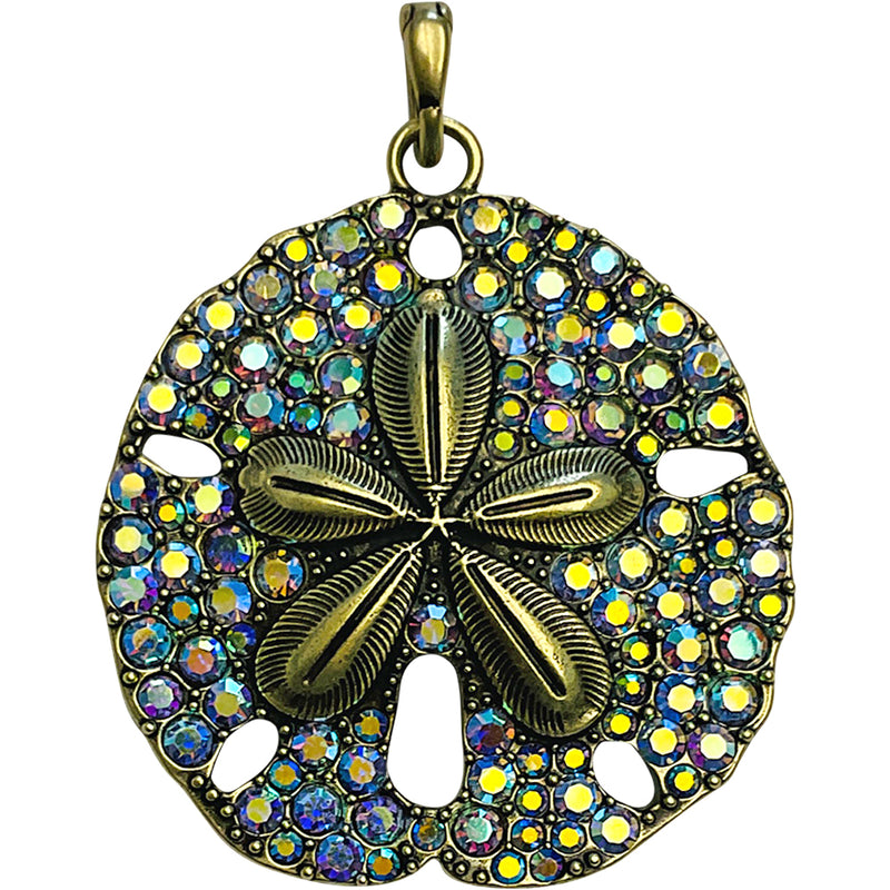"One Of A Kind" Ocean Dreams Sand Dollar 50mm Open Ring Charm (Brass Ox)