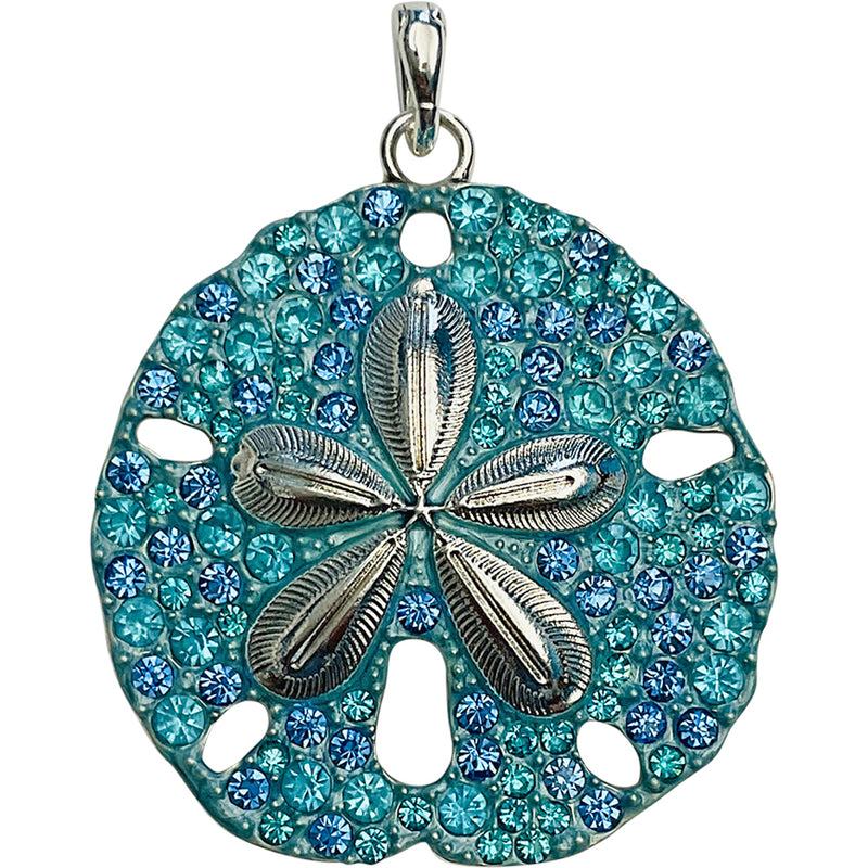 "One Of A Kind" Ocean Dreams Sand Dollar 50mm Open Ring Charm (Sterling Silvertone)