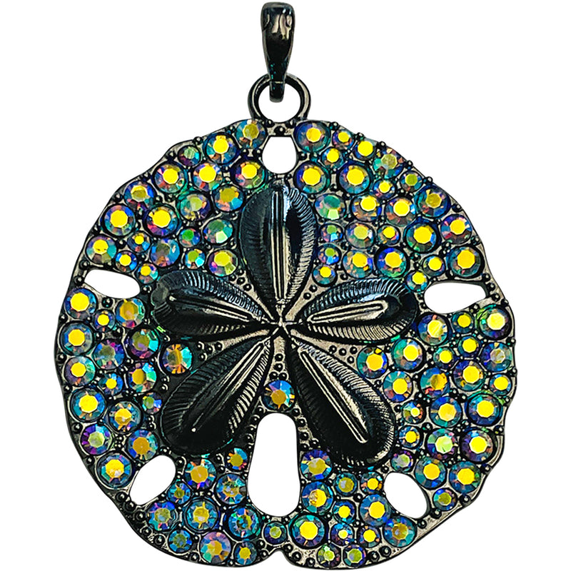 "One Of A Kind" Ocean Dreams Sand Dollar 50mm Open Ring Charm (Hematite)
