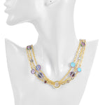 Fantasia Triple Chain Add A Charm Necklace (Goldtone)