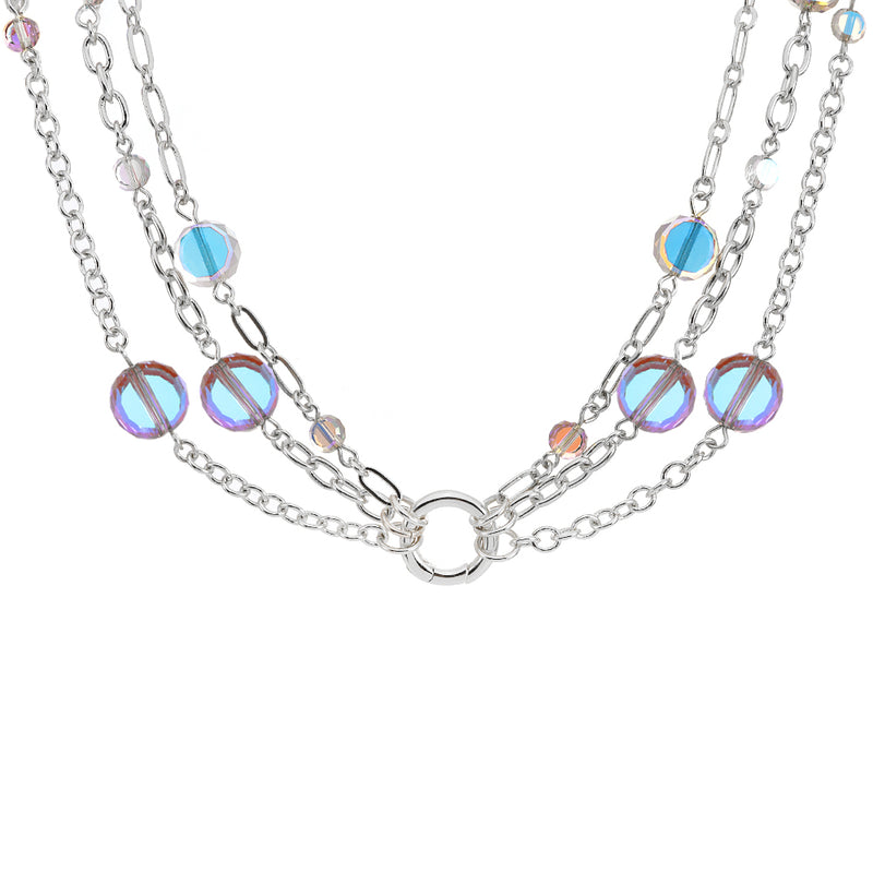 Fantasia Triple Chain Add A Charm Necklace (Sterling Silvertone)