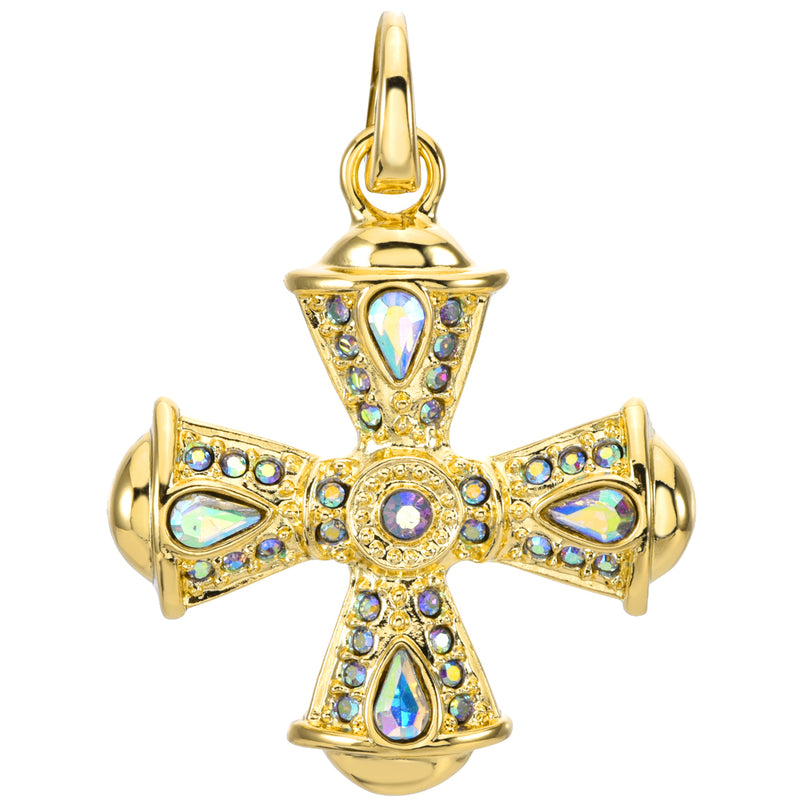 Fantasia Cross Open Ring Charm (Goldtone)