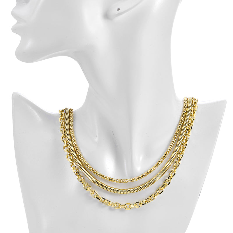 Chains Of Love Magnetic Closure Necklace (Goldtone)