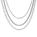 Chains Of Love Magnetic Closure Necklace (Sterling Silvertone)