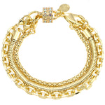 Chains Of Love Magnetic Closure Bracelet (Goldtone)