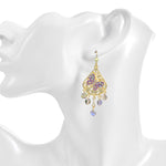 Fantasia Butterfly Chandelier Leverback Earrings (Goldtone)