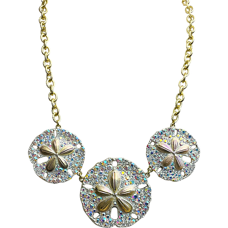"One Of A Kind" Ocean Dreams Sand Dollar Necklace (Goldtone)
