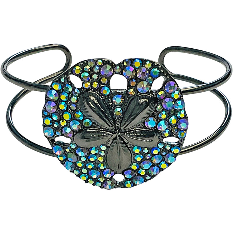 "One Of A Kind" Ocean Dreams Sand Dollar Cuff Bracelet (Hematite)