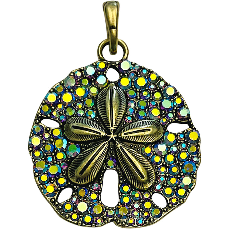 "One Of A Kind" Ocean Dreams Sand Dollar 38mm Open Ring Charm (Brass Ox)