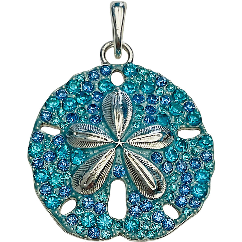 "One Of A Kind" Ocean Dreams Sand Dollar 38mm Open Ring Charm (Sterling Silvertone)