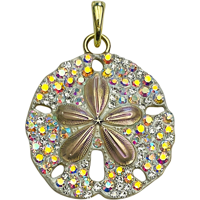 "One Of A Kind" Ocean Dreams Sand Dollar 38mm Open Ring Charm (Goldtone)
