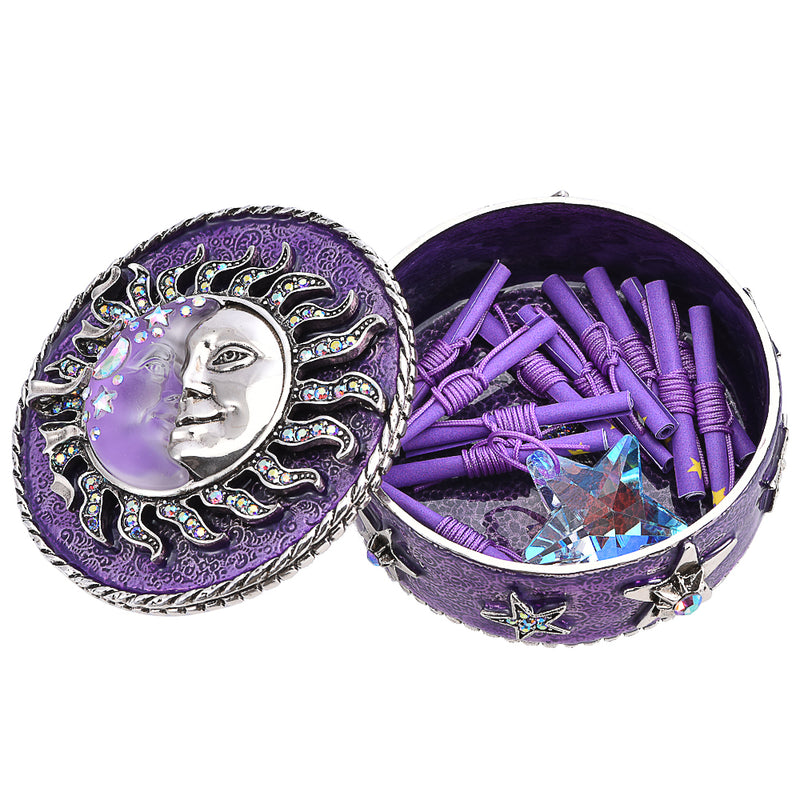 Sunshine Illusion Venus Moon Shadow Affirmation Box (Silver Ox/Violet Illusion)