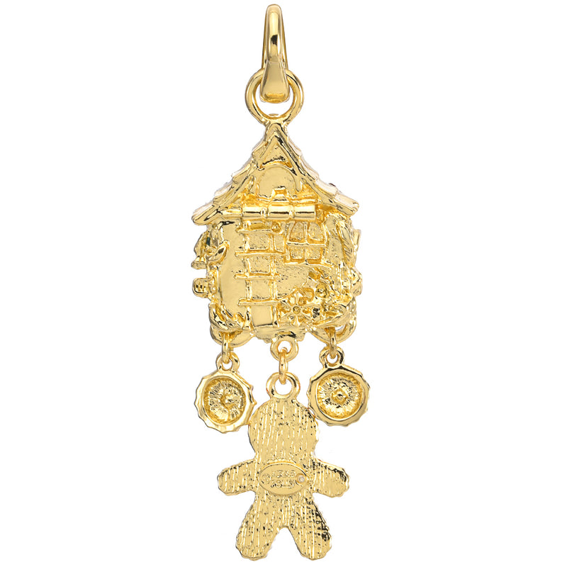 Gingerbread House Open Ring Charm (Goldtone)