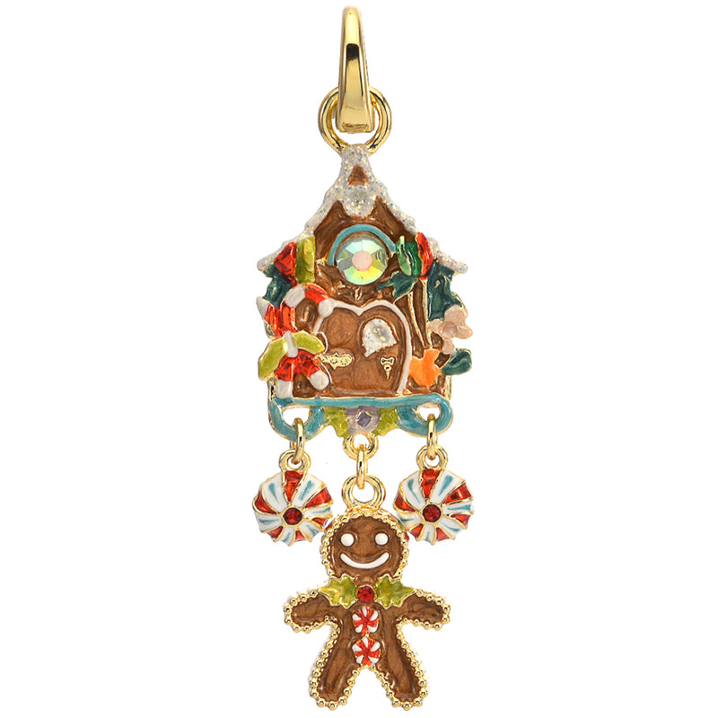 Gingerbread House Open Ring Charm (Goldtone)