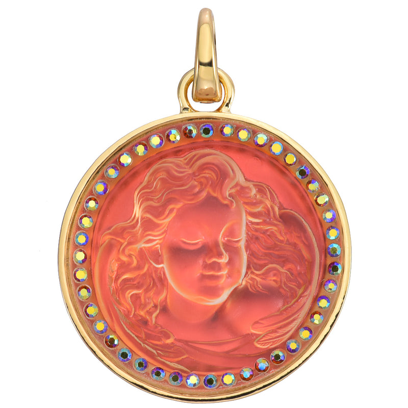 Dream Angel Illusion 35mm Open Ring Charm (Goldtone/Sunset)