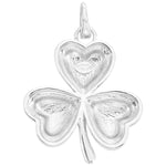 Shamrock Open Ring Charm (Sterling Silvertone)