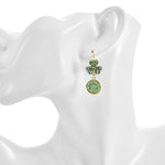 Shamrock Illusion Seaview Moon Leverback Earrings (Goldtone/Illusion Irish Mist)